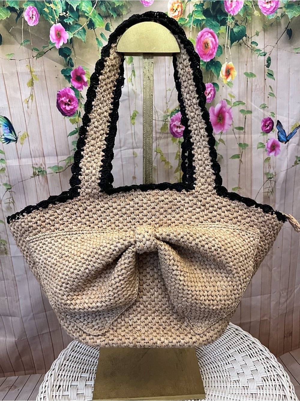 kate spade Target Raffia Bow Straw Tote